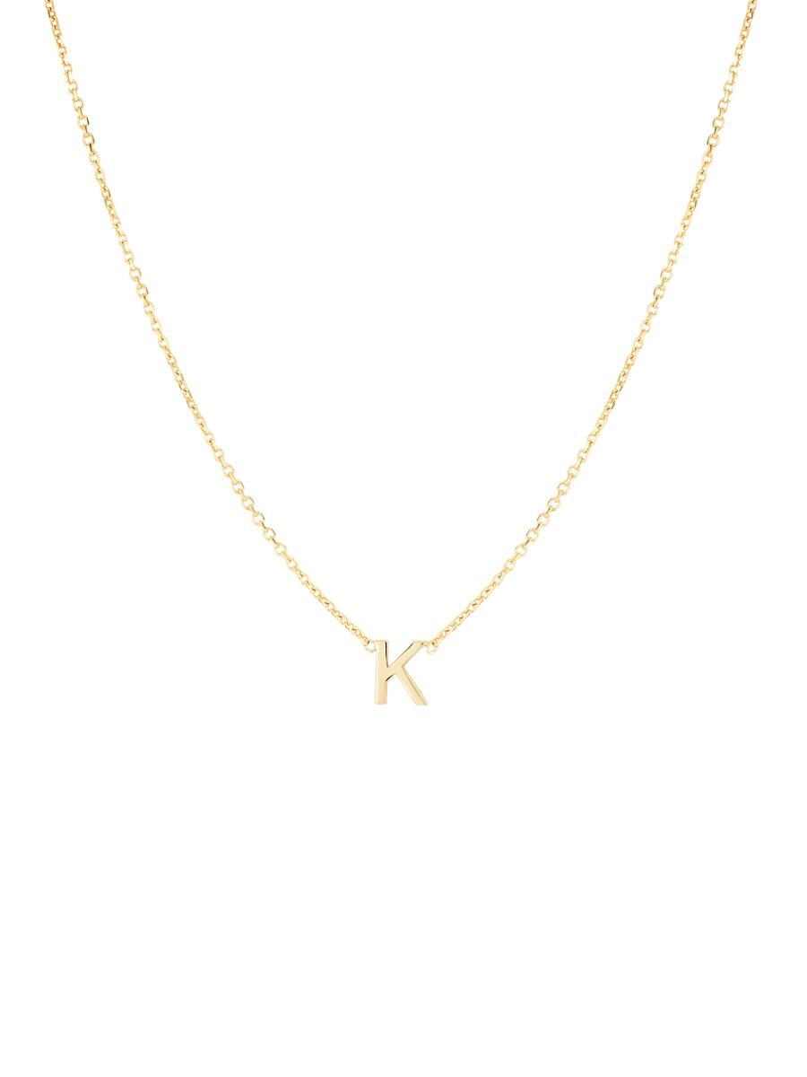 Womens 14K Yellow Gold Initial Pendant Necklace Product Image