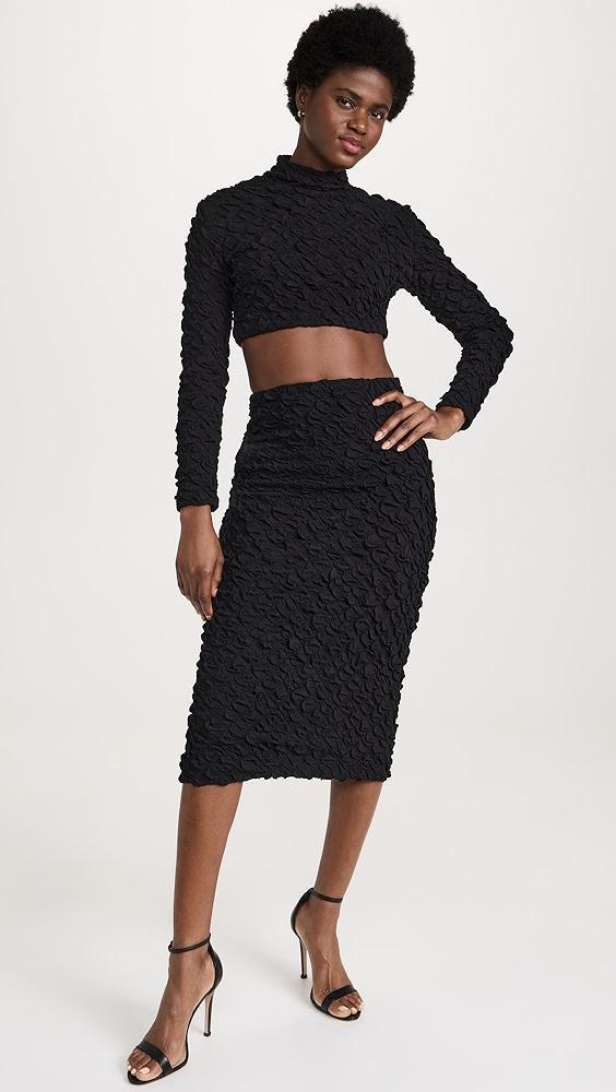 Dur Doux Puckered Knit Long Sleeve Crop Top | Shopbop Product Image