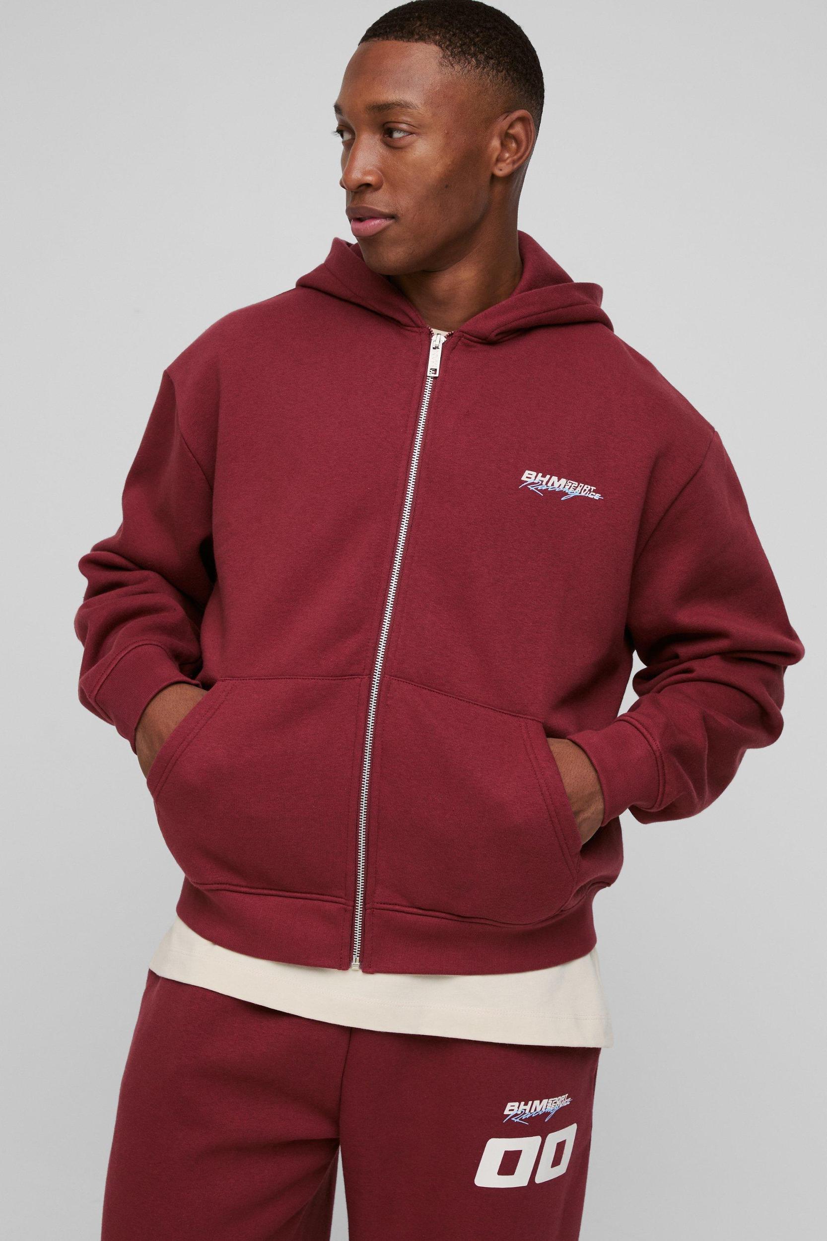 Regular Fit Zip Through Moto And Sweatpants Print Tracksuit | boohooMAN USA Product Image