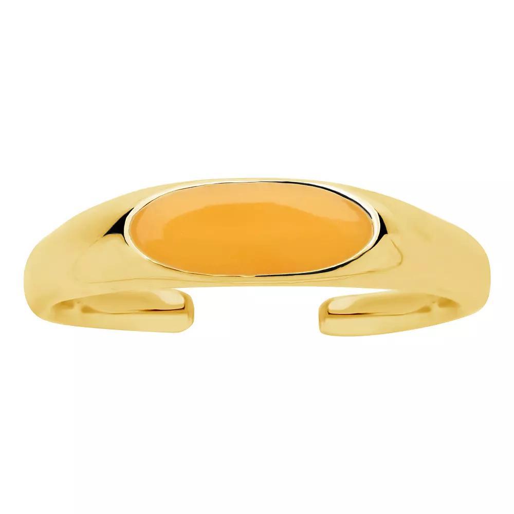 MC Collective Sterling Silver Enamel Open Signet Ring, Women's, Size: 6, Gold Tone Marigold Product Image