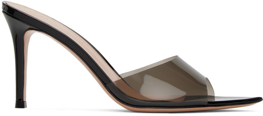 GIANVITO ROSSI Elle 85 Pvc And Patent-leather Mules In Black Product Image