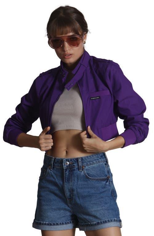 Members Only Women's Mini Cropped Racer Jacket in Black at Nordstrom, Size X-Large Product Image