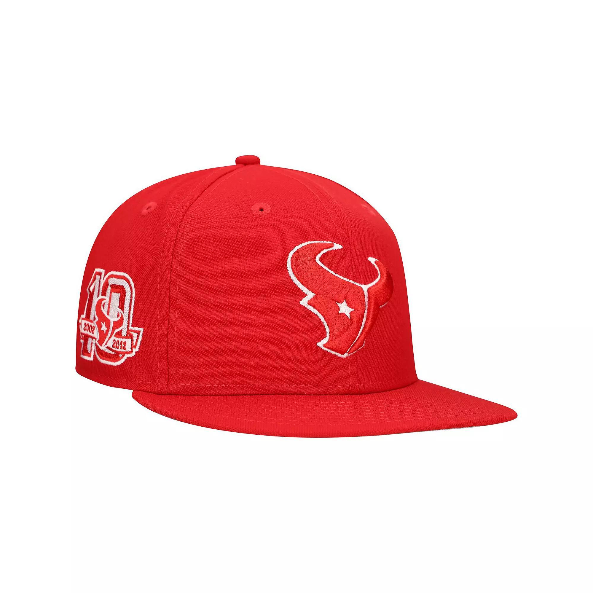Men's New Era Red Houston Texans Main Patch 59FIFTY Fitted Hat, Size: 7 5/8 Product Image