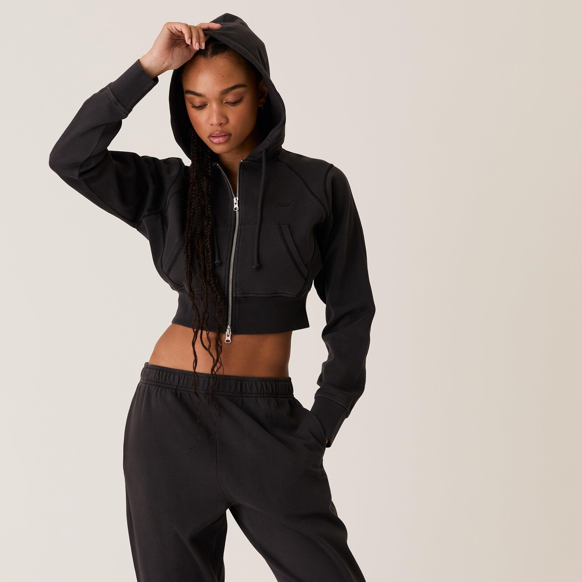 Kith Women Davin Cropped Hoodie - Black Female Product Image