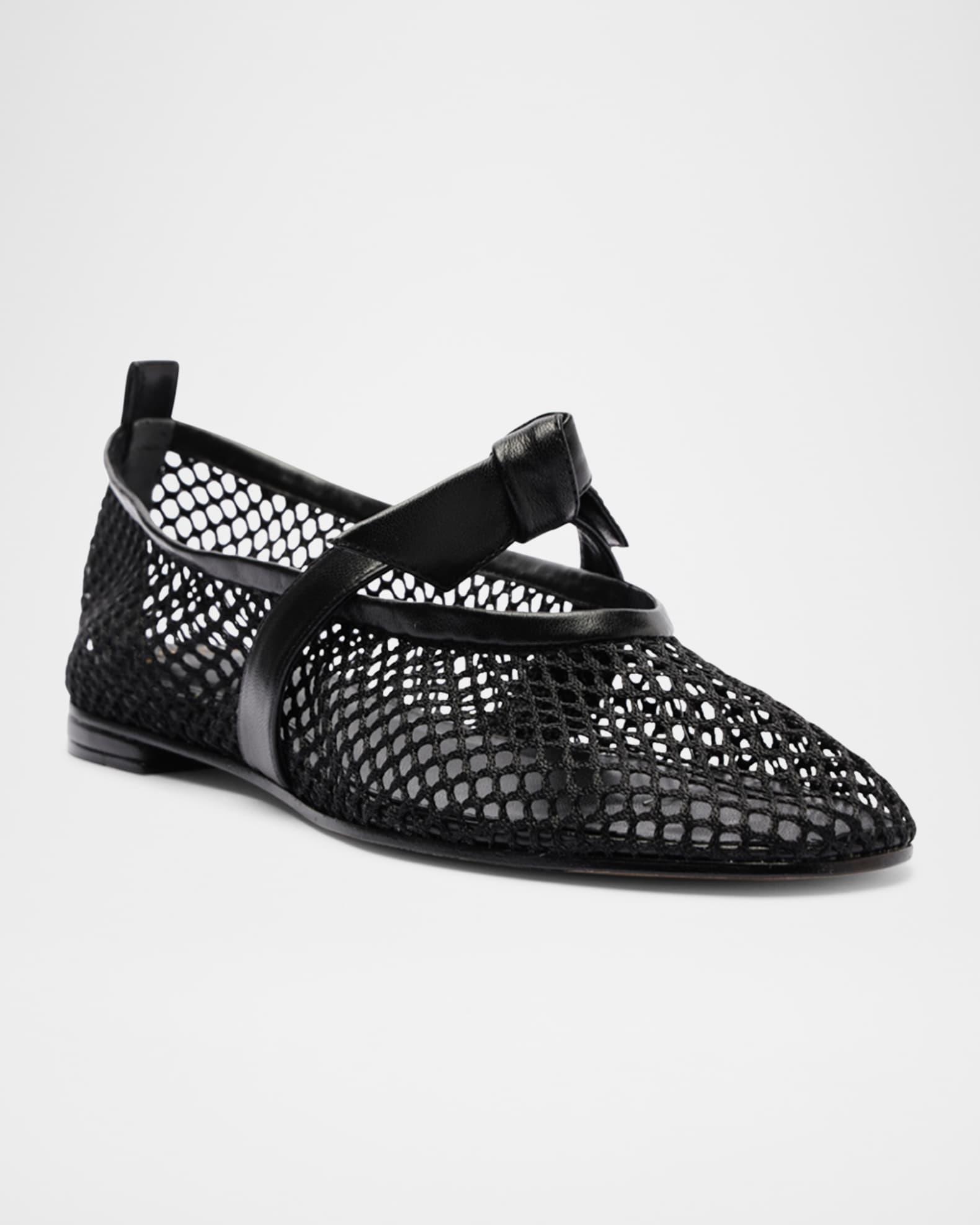 Clarita Bow Fishnet Ballerina Flats Product Image