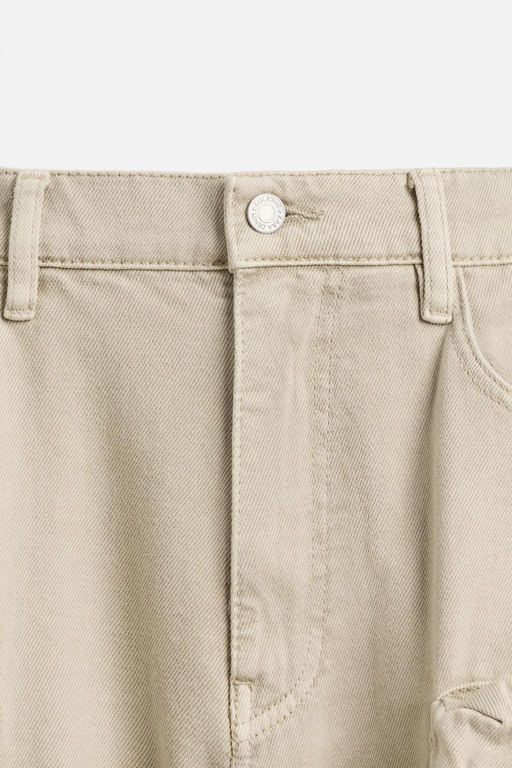 DENIM CARGO PANTS WITH POCKETS Product Image
