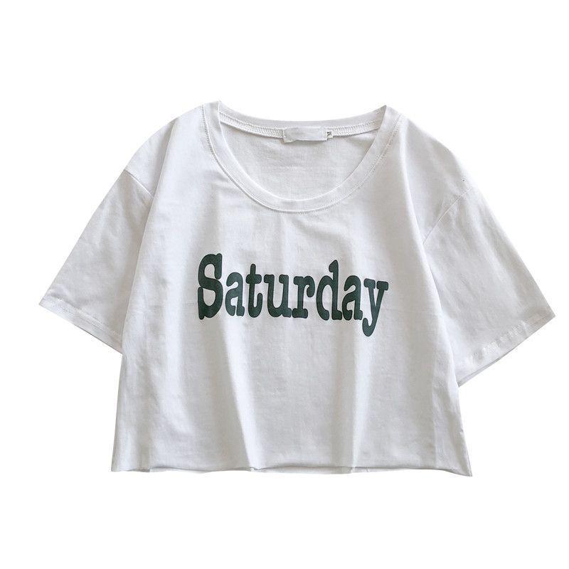 Short-Sleeve Cropped Lettering T-Shirt / Sports Bra Product Image