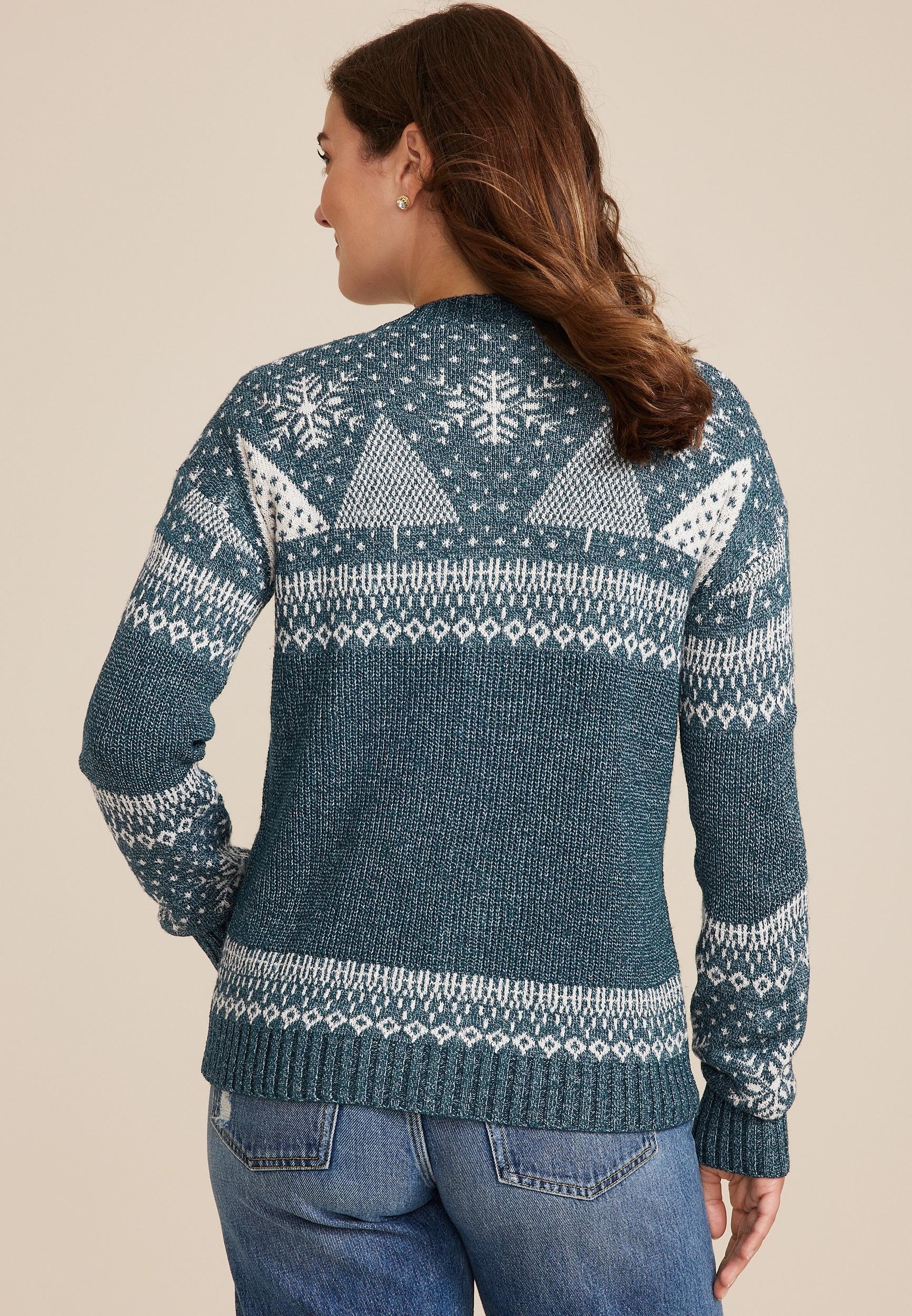 Holiday Fair Isle Button Front Cardigan Product Image