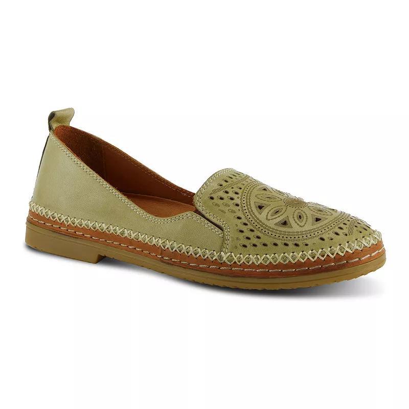 Spring Step Ingrid Women's Leather Loafers, Size: 39, Olive Green Product Image