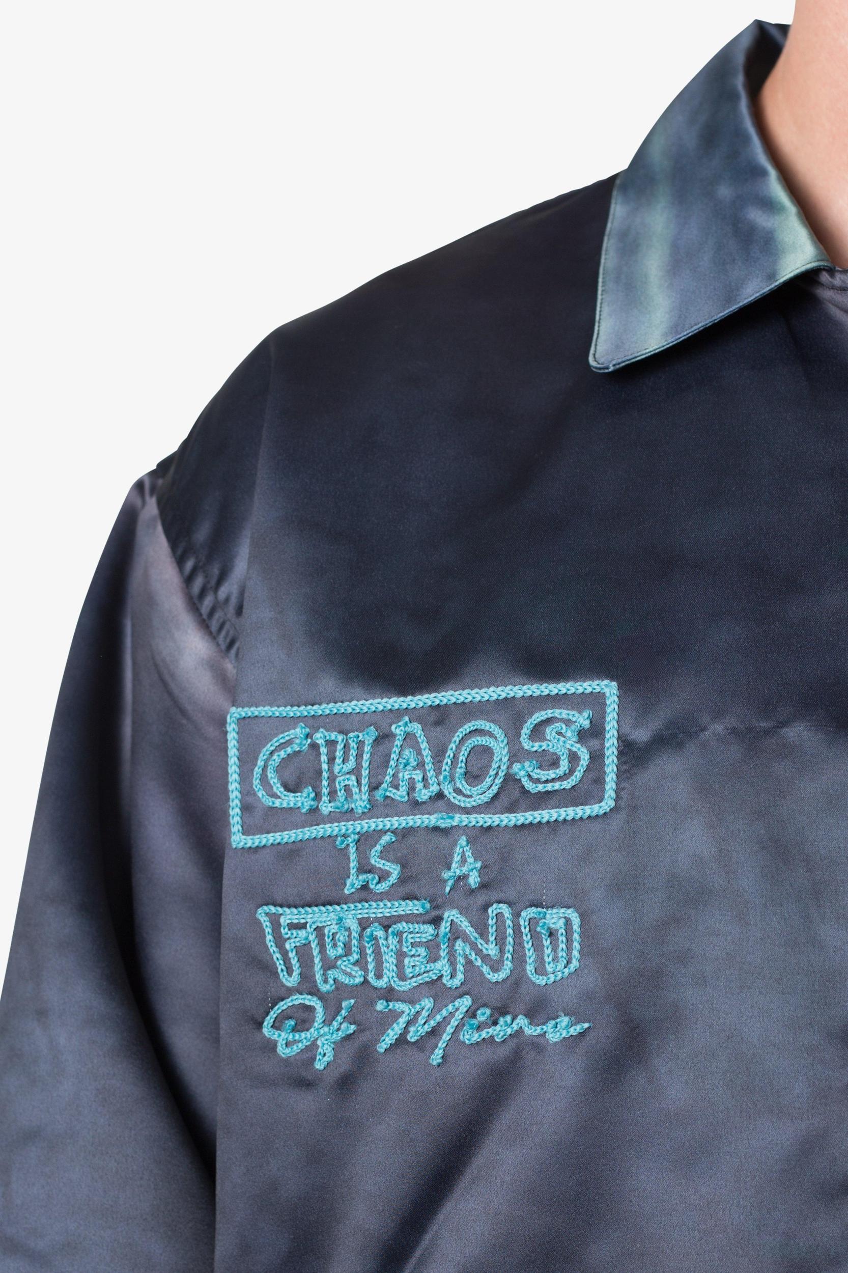 Satin Bomber Jacket - Washed Black Product Image