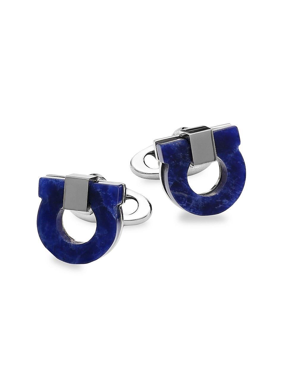 Salvatore Ferragamo Mens Limestone Gancini Cuff Links Product Image