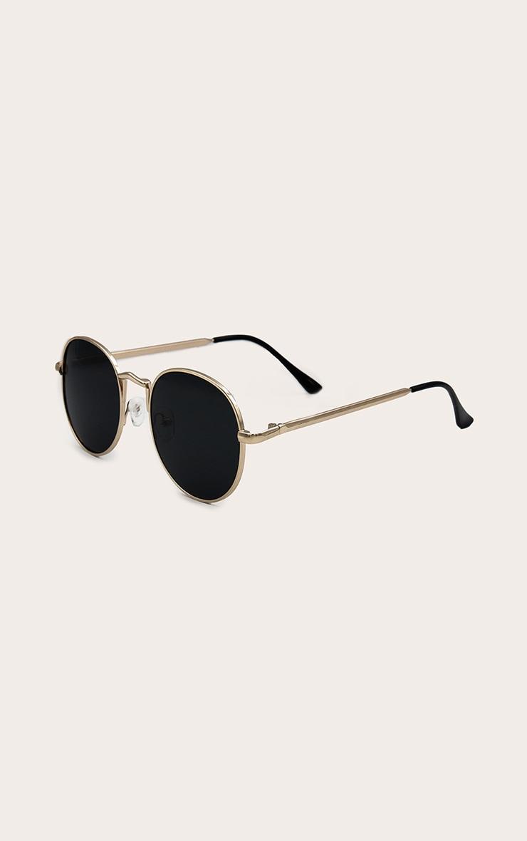 Black Rounded Lens Retro Sunglasses Product Image