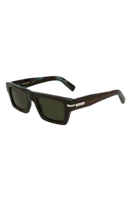 FERRAGAMO Prisma 50mm Rectangular Sunglasses In Green Product Image