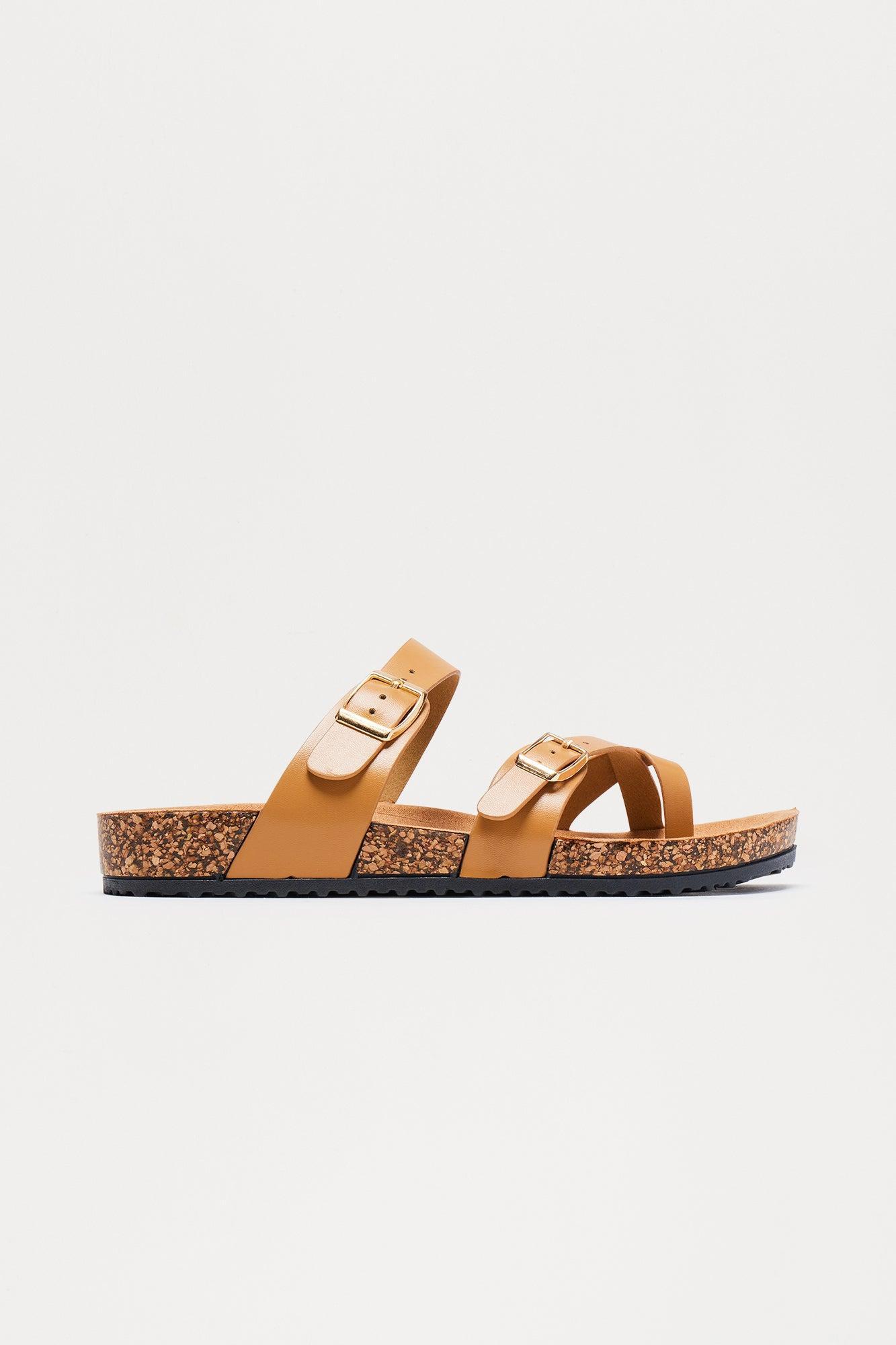 Aldrin Buckle Sandals - Tan Product Image
