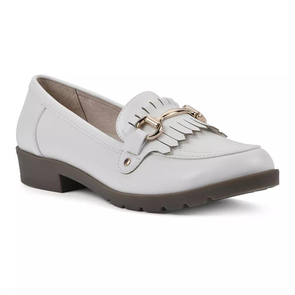 Women's Cliffs by White Mountain Galeena Women's Loafers, Size: 7, White Smo Product Image