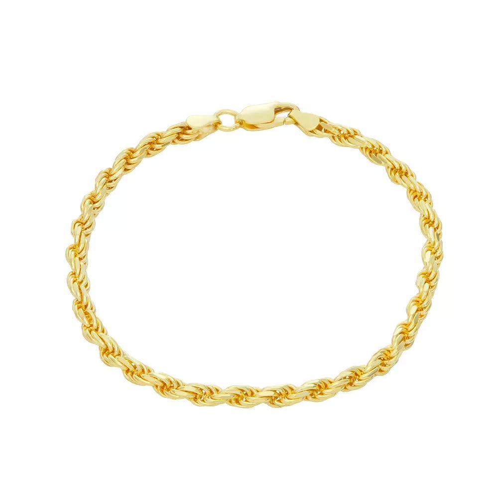 Giorgio di Vicenza Sterling Silver Men's Italian Rope Chain Bracelet, Size: 8.5", Gold Tone Product Image