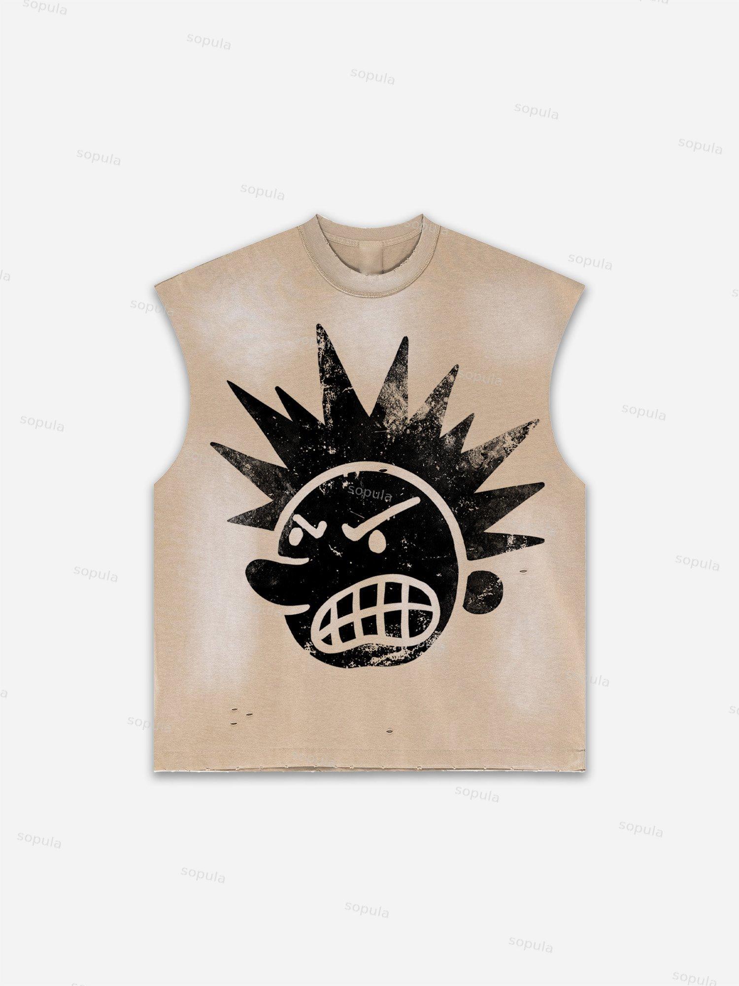 Men's Washed Cowboy Rodeo Abstract Graphic Tank Top Product Image