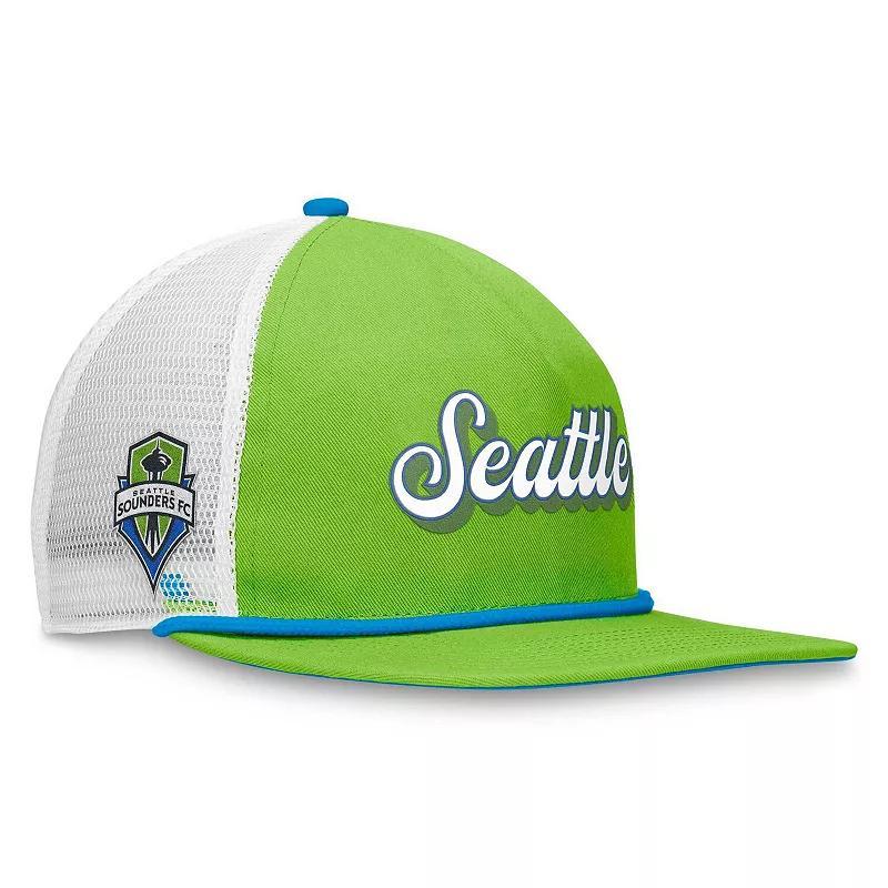 Mens Fanatics Branded /White Seattle Sounders FC True Classic Golf Snapback Hat Product Image