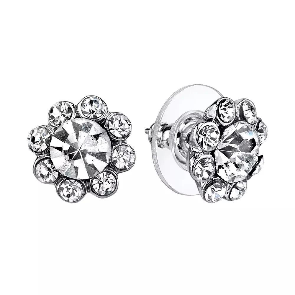 1928 Flower Stud Earrings, Womens, White Product Image