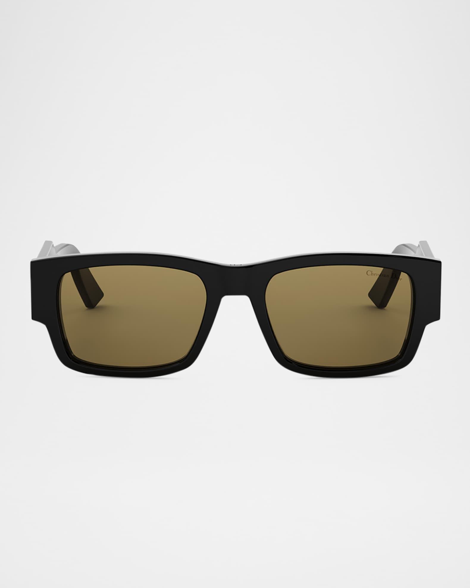 Mens Christian Dior Label Rectangle Acetate Sunglasses Product Image