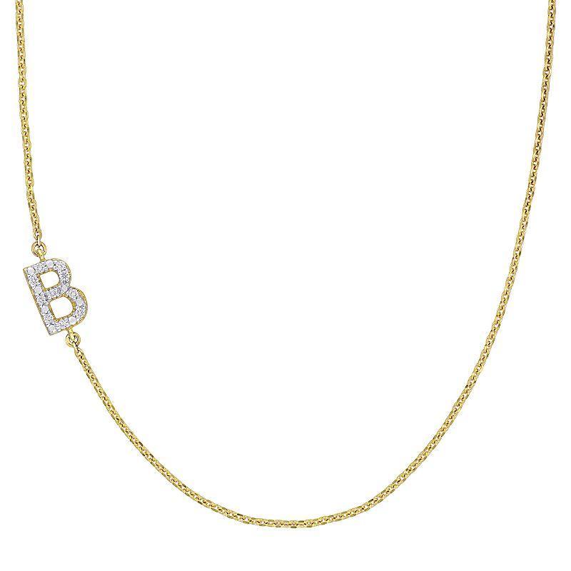 Stella Grace 14k Gold Diamond Accent Initial Necklace, Women's, Size: 18" Product Image
