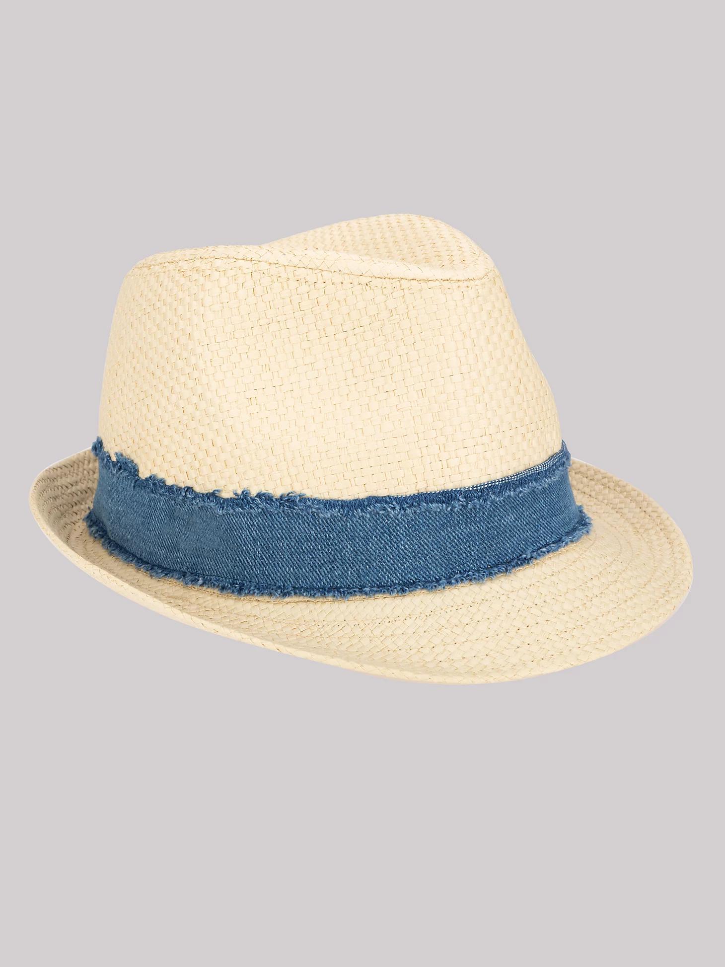 Men's Acid Wash Band Straw Fedora Hat | Men's Accessories | Lee® Product Image