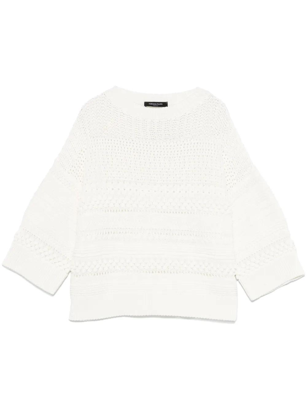 FABIANA FILIPPI Open-knit Sweater In White Product Image