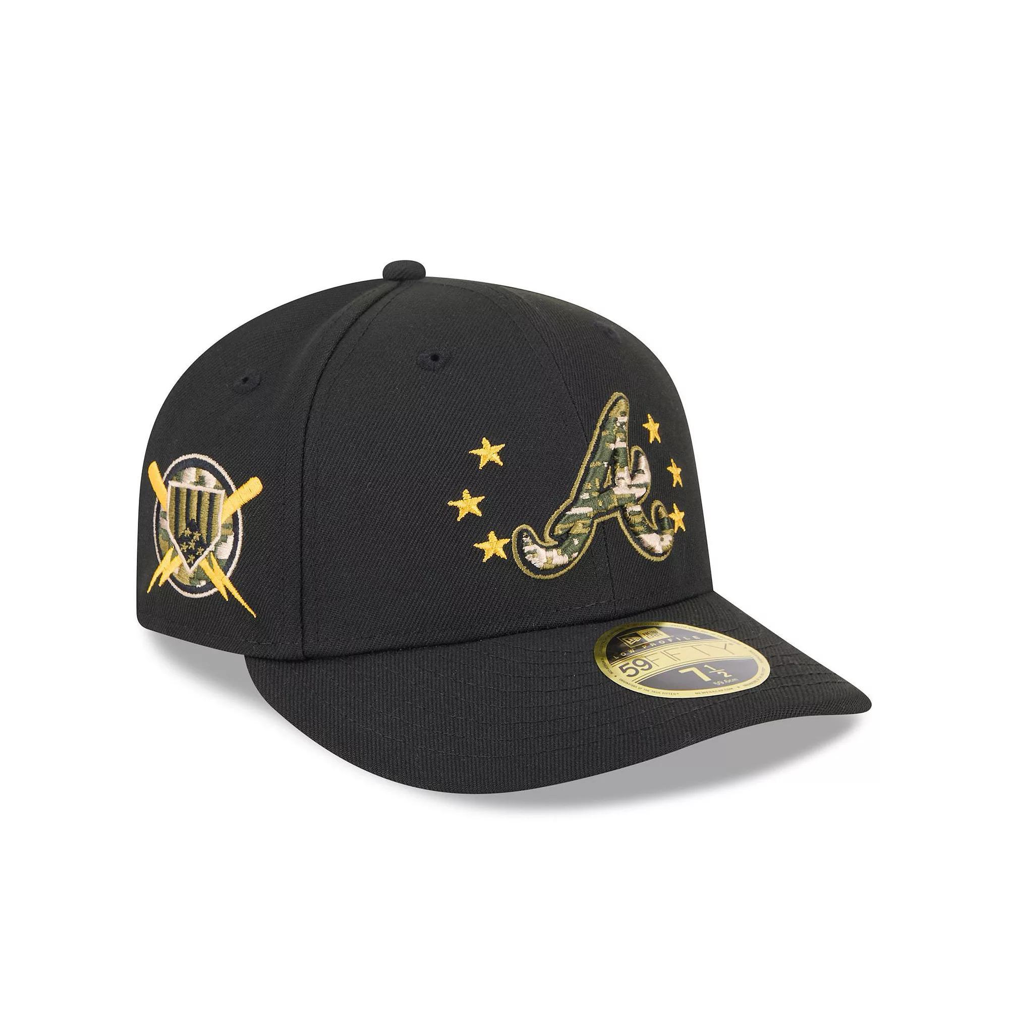 Men's New Era  Black Atlanta Braves 2024 Armed Forces Day Low Profile 59FIFTY Fitted Hat, Size: 7 1/4 Product Image
