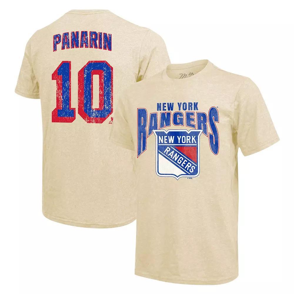 Men's Majestic Threads Artemi Panarin Cream New York Rangers Dynasty Name & Number Tri-Blend T-Shirt, Size: XL, Ran Beige Product Image