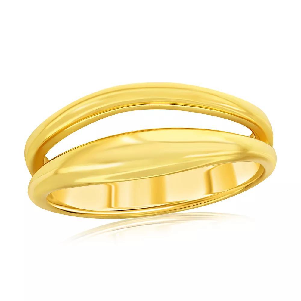 Argento Bella 14k Gold Over Silver High-Polish Double Row Ring, Women's, Size: 6, Gold Tone Product Image