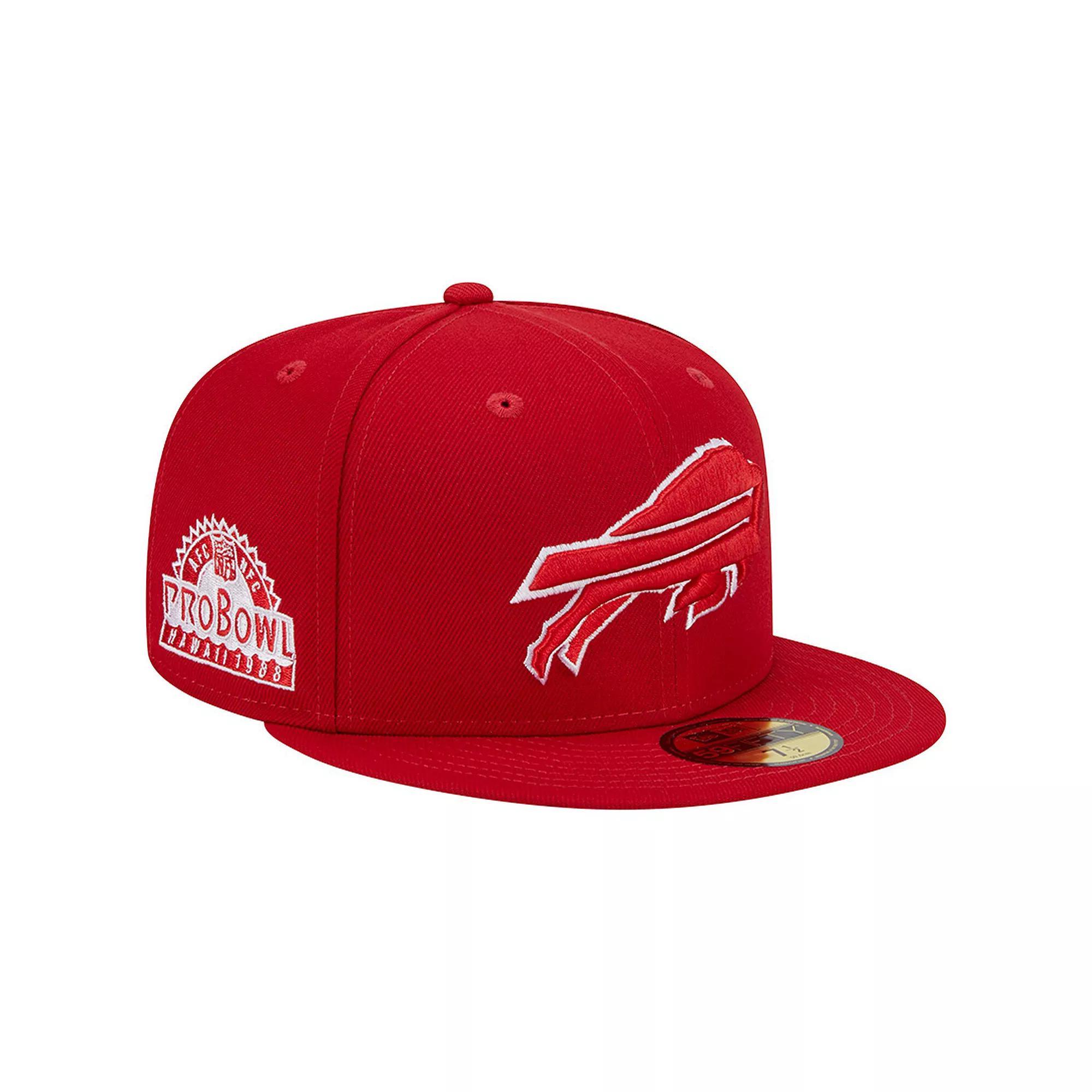 Men's New Era Scarlet Buffalo Bills 1998 Hawaii Pro Bowl Main Patch 59FIFTY Fitted Hat, Size: 7 3/4, Red Product Image
