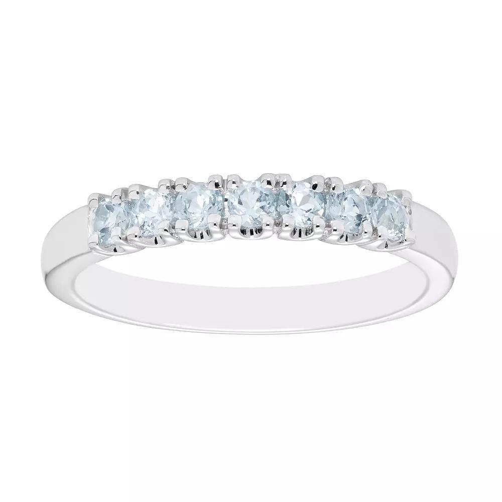 Boston Bay Diamonds Sterling Silver Aquamarine Stack Ring, Women's, Size: 7 Product Image