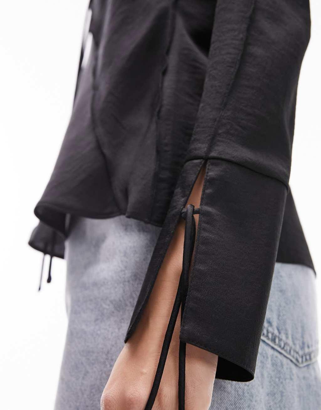 Topshop satin raw edge top Product Image