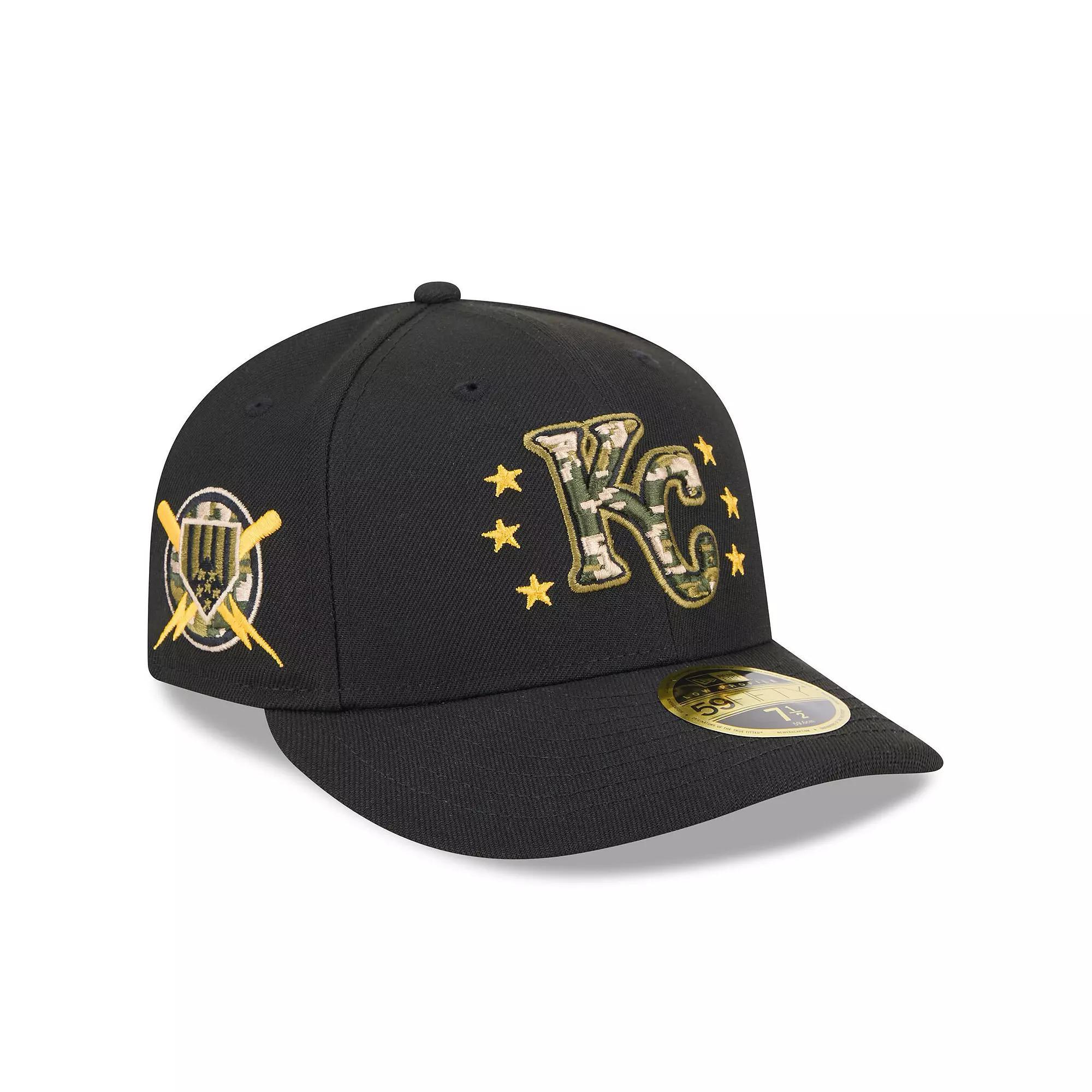 Men's New Era  Black Kansas City Royals 2024 Armed Forces Day Low Profile 59FIFTY Fitted Hat, Size: 7 5/8 Product Image