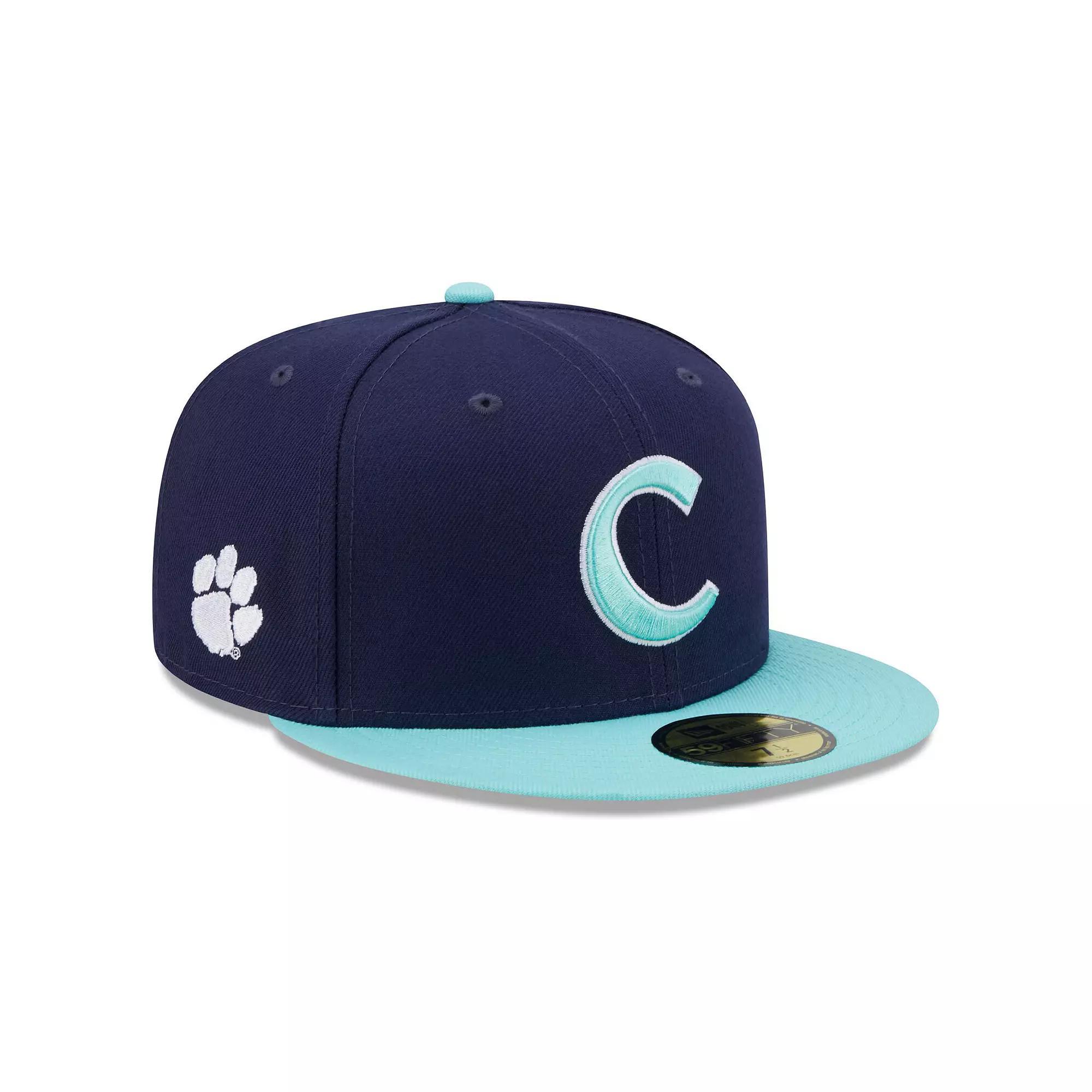Men's New Era Navy/Light Blue Clemson Tigers 59FIFTY Fitted Hat, Size: 7 Product Image