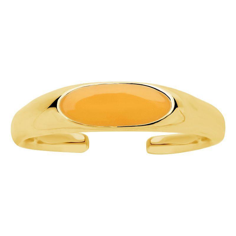 MC Collective Sterling Silver Enamel Open Signet Ring, Women's, Size: 6, Gold Tone Marigold Product Image