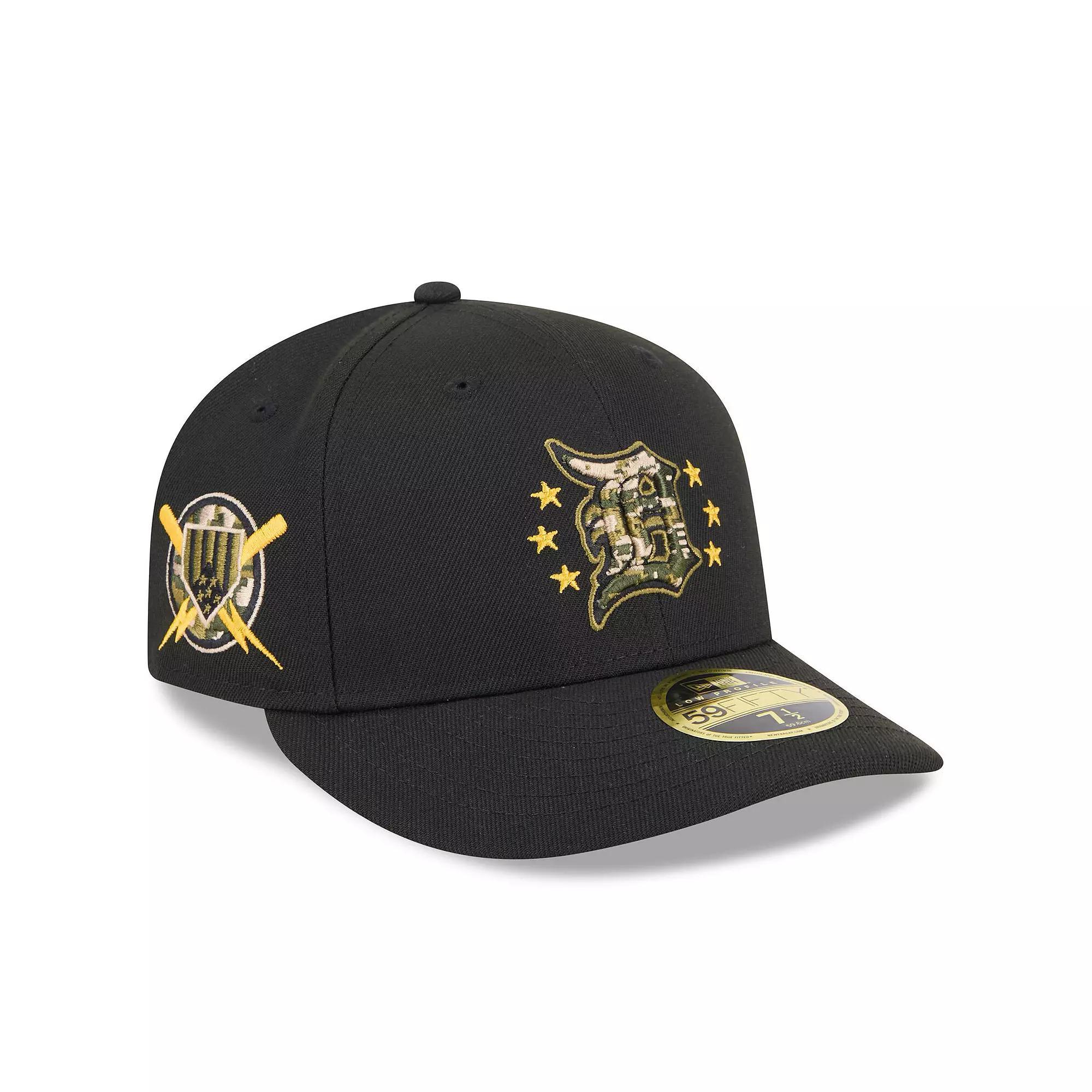 Men's New Era  Black Detroit Tigers 2024 Armed Forces Day Low Profile 59FIFTY Fitted Hat, Size: 7 5/8 Product Image
