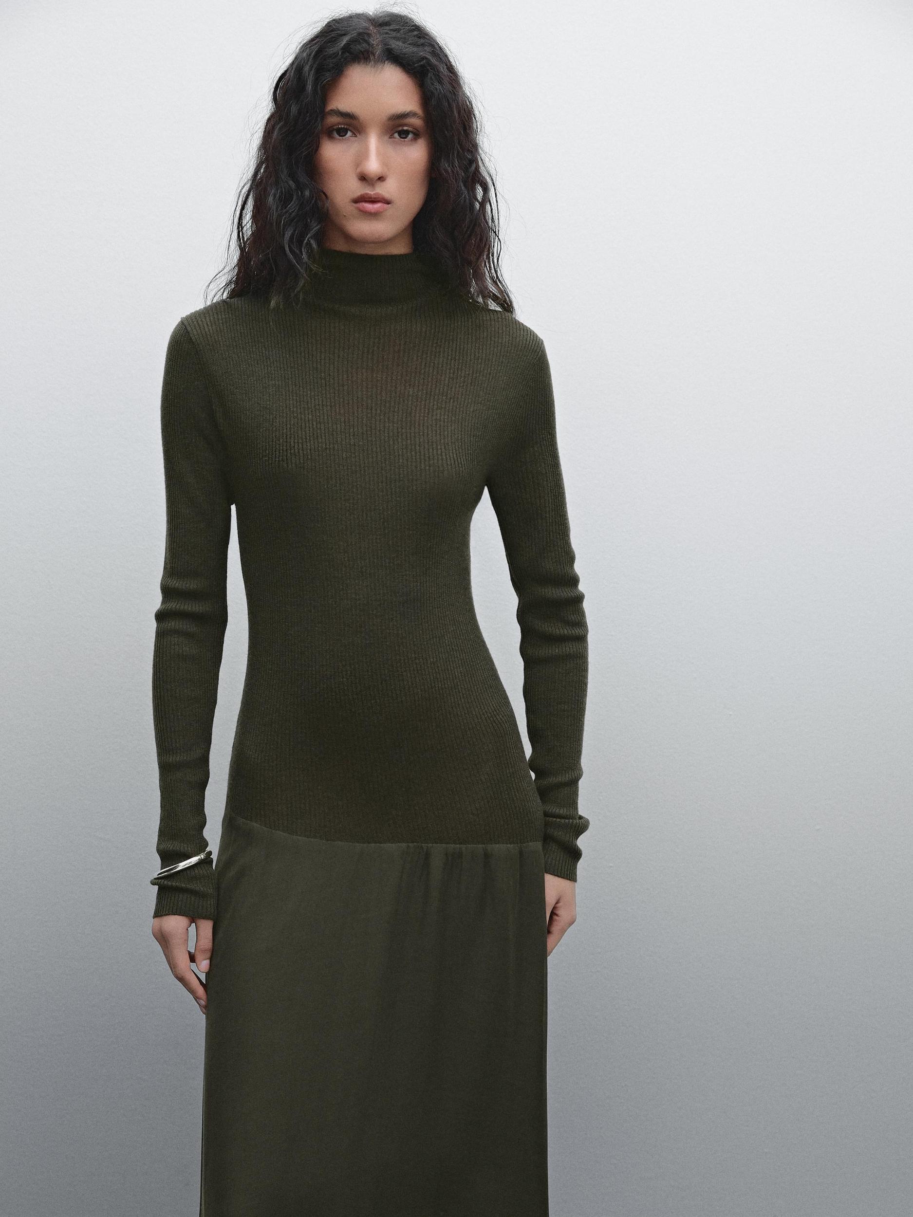 Contrast knit dress Product Image