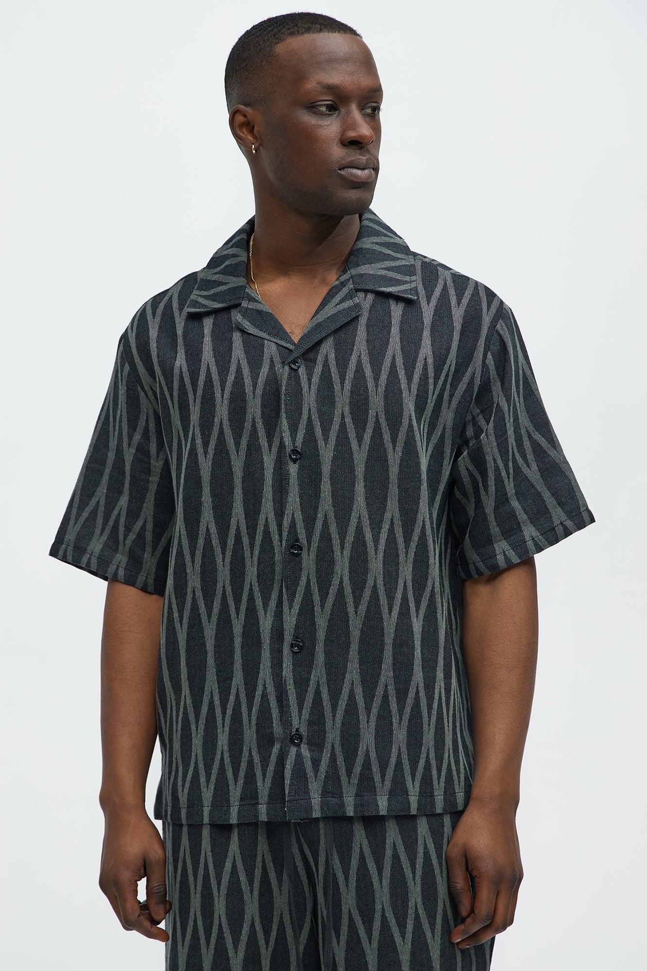 Waved Lines Shorts - Black/combo Product Image