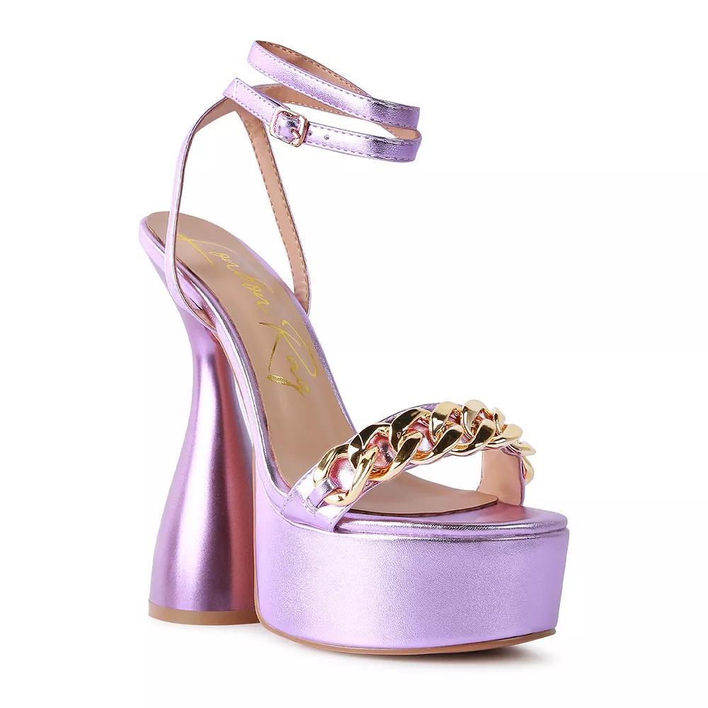 London Rag Big Bash Women's Platform Sandals, Size: 9, Purple Product Image