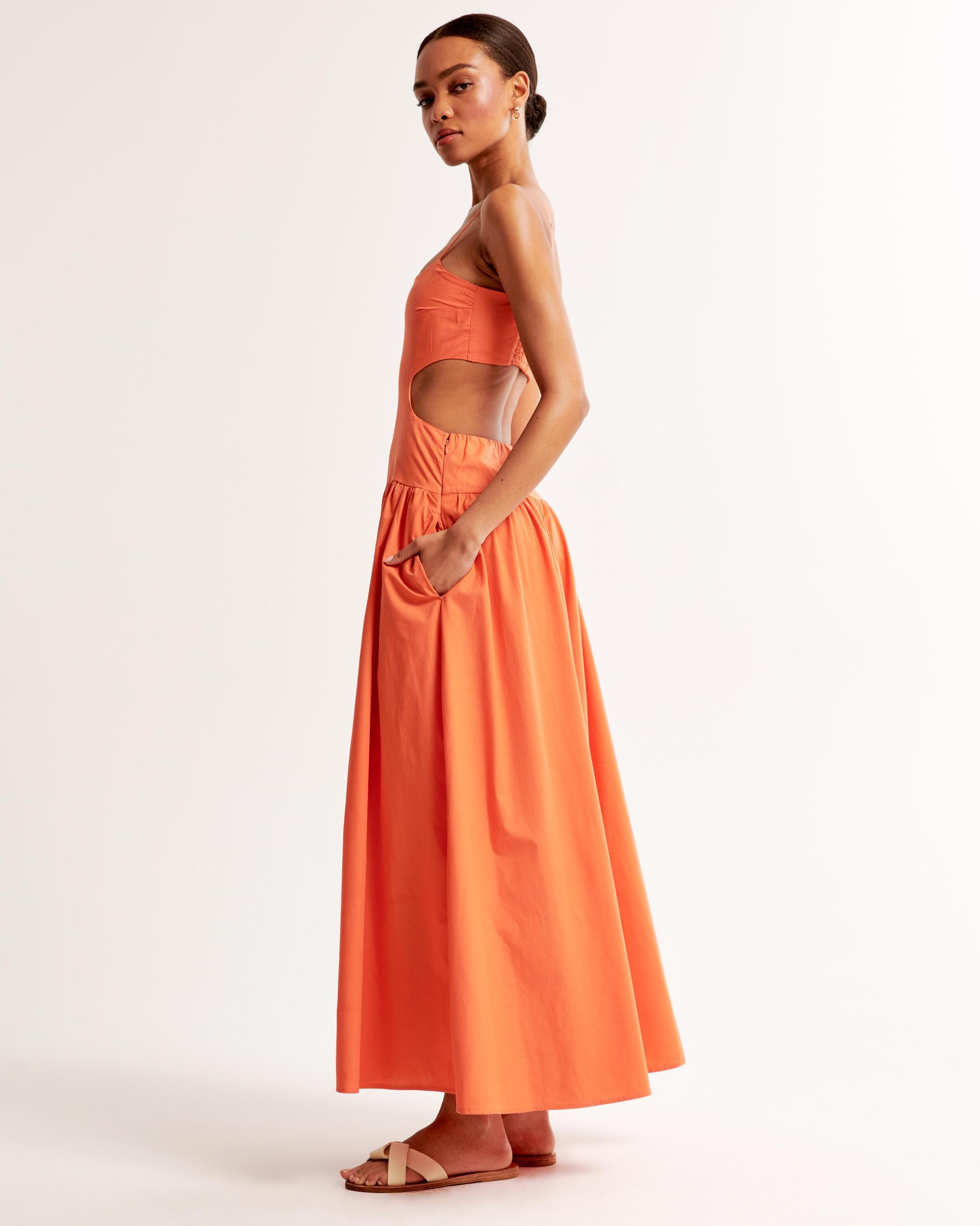 Drop-Waist Cutout Maxi Dress Product Image