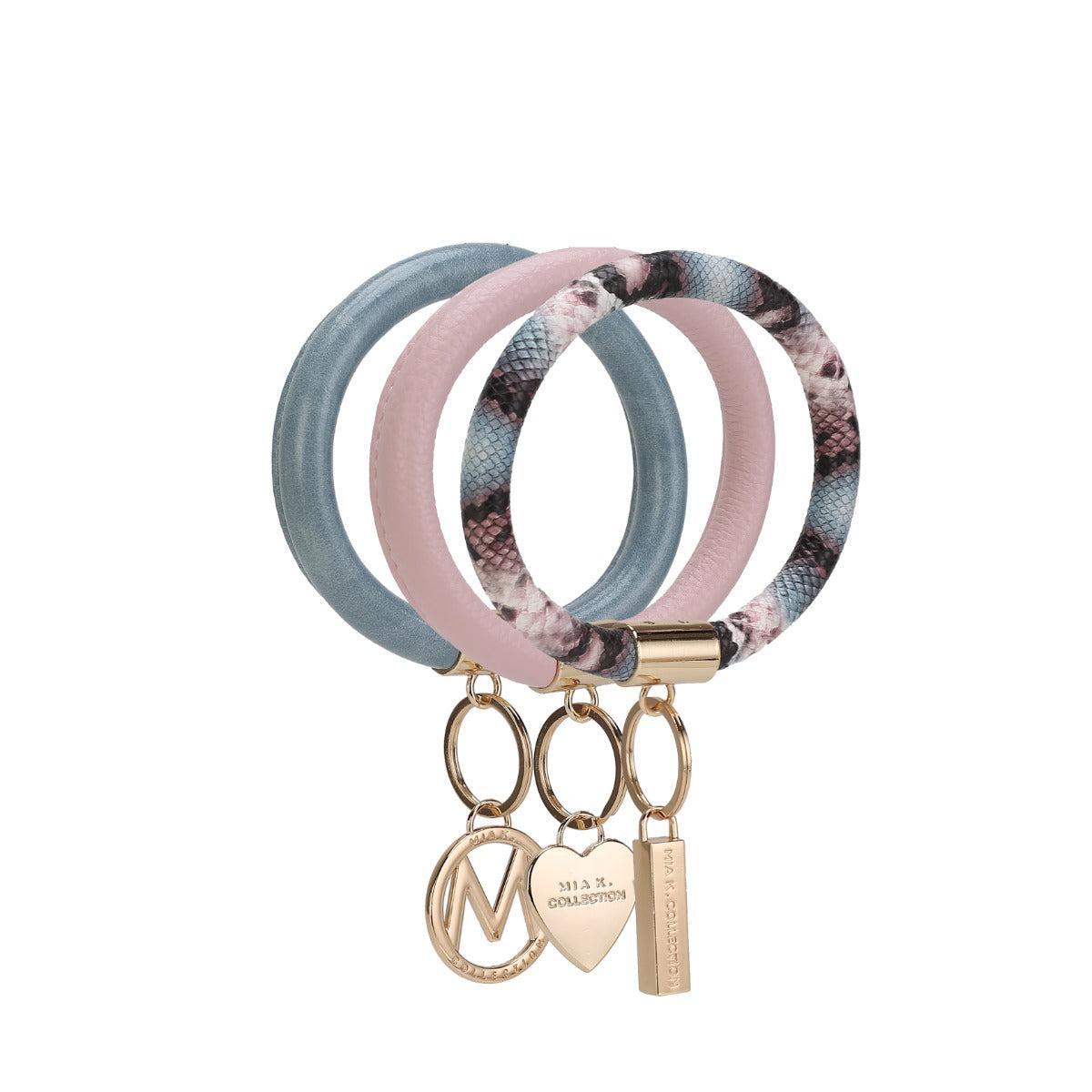 MKF Collection Women's Jasmine Bangle Bracelet Keyring Set Female Product Image
