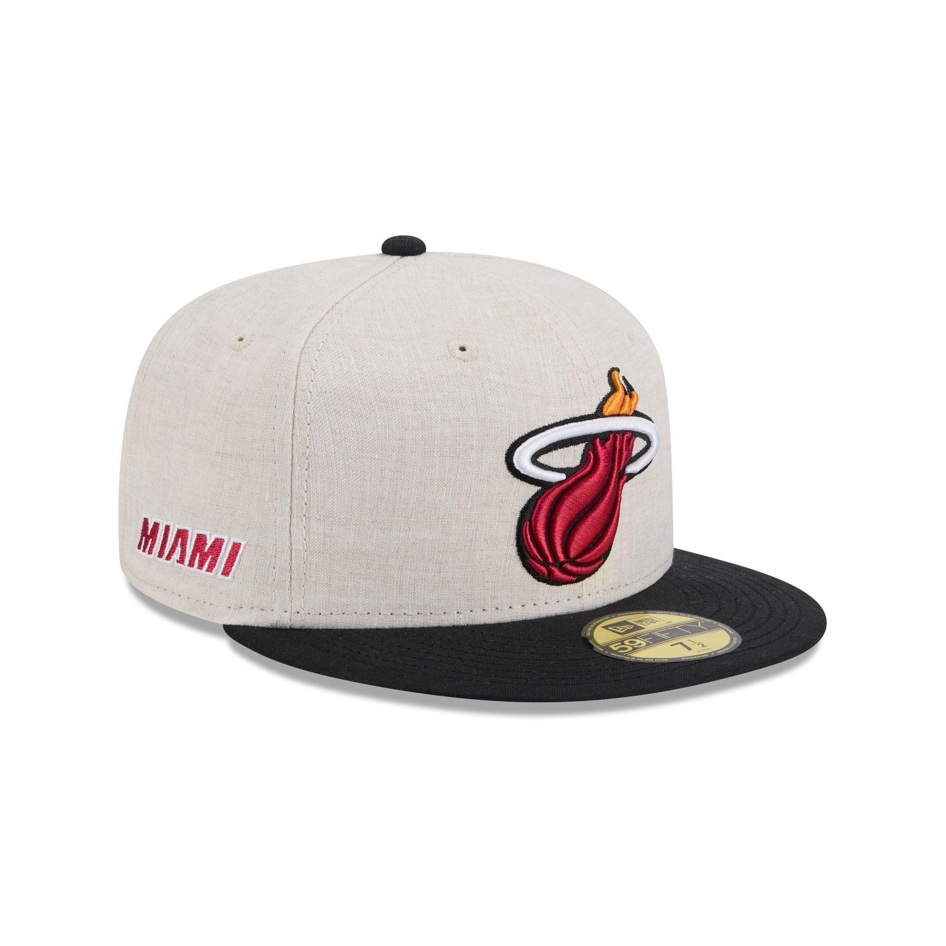 Miami Heat Linen 59FIFTY Fitted Hat Male Product Image