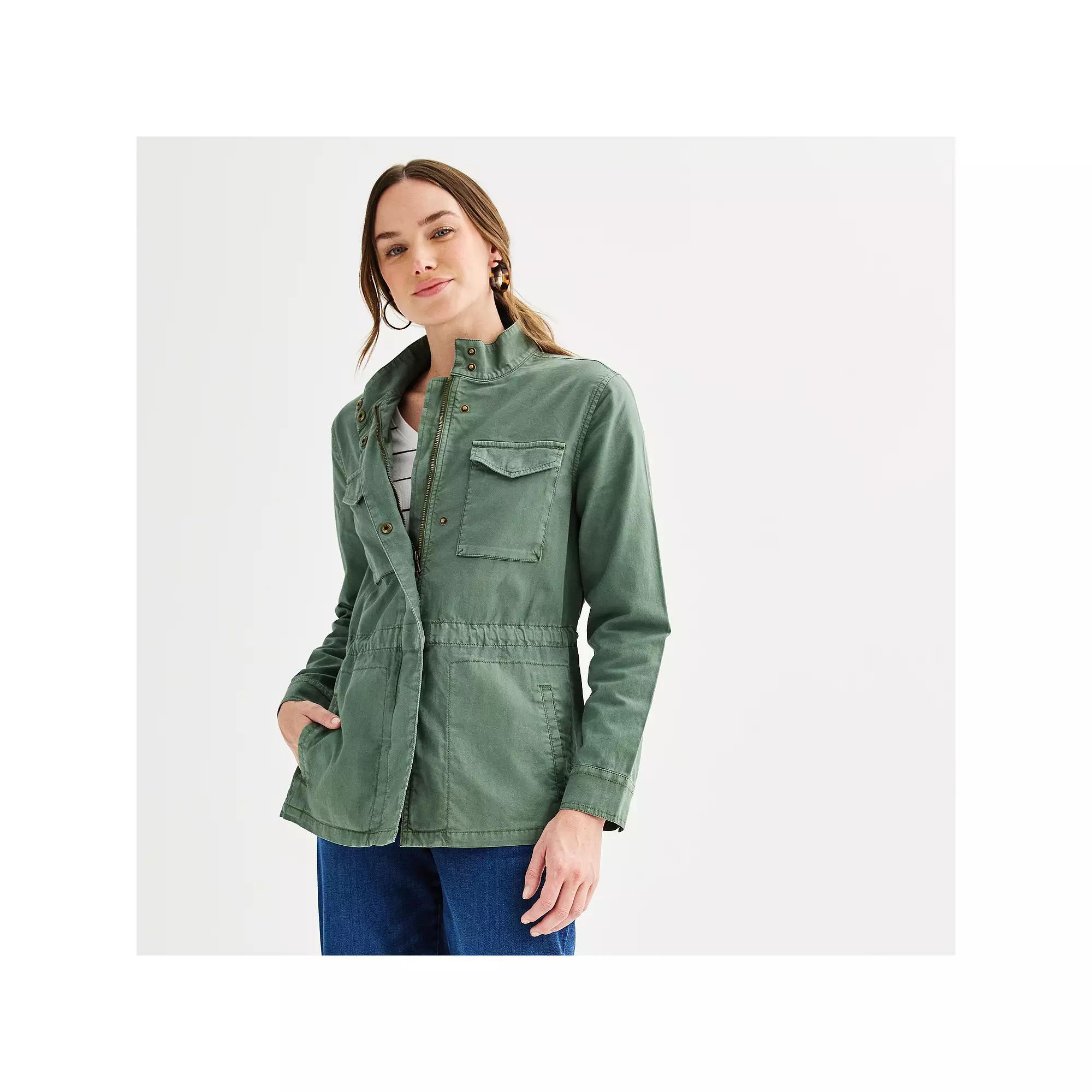 Women's Sonoma Goods For Life® Patch Pocket Utility Jacket, Size: XL, Lea Purple Product Image