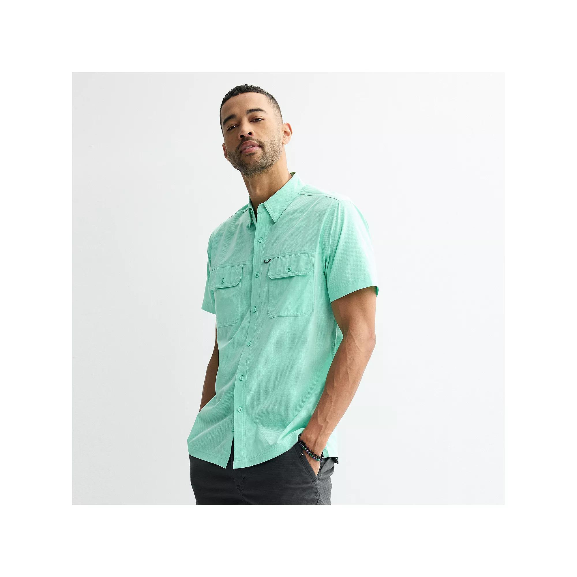 Men's Sonoma Goods For Life® Outdoor Short Sleeve Button-Down Shirt, Size: Small, White Product Image