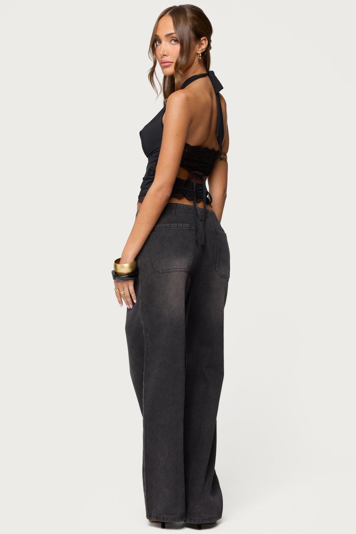 Aliyah Zip Low Rise Jeans Product Image