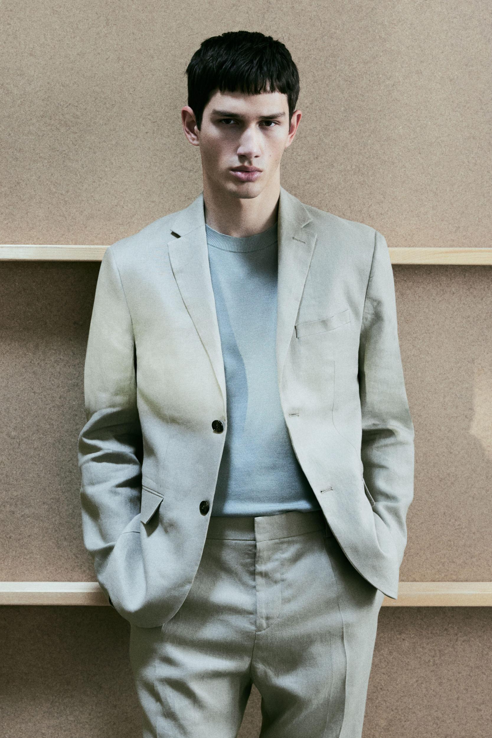 Slim-Fit Linen Jacket Product Image