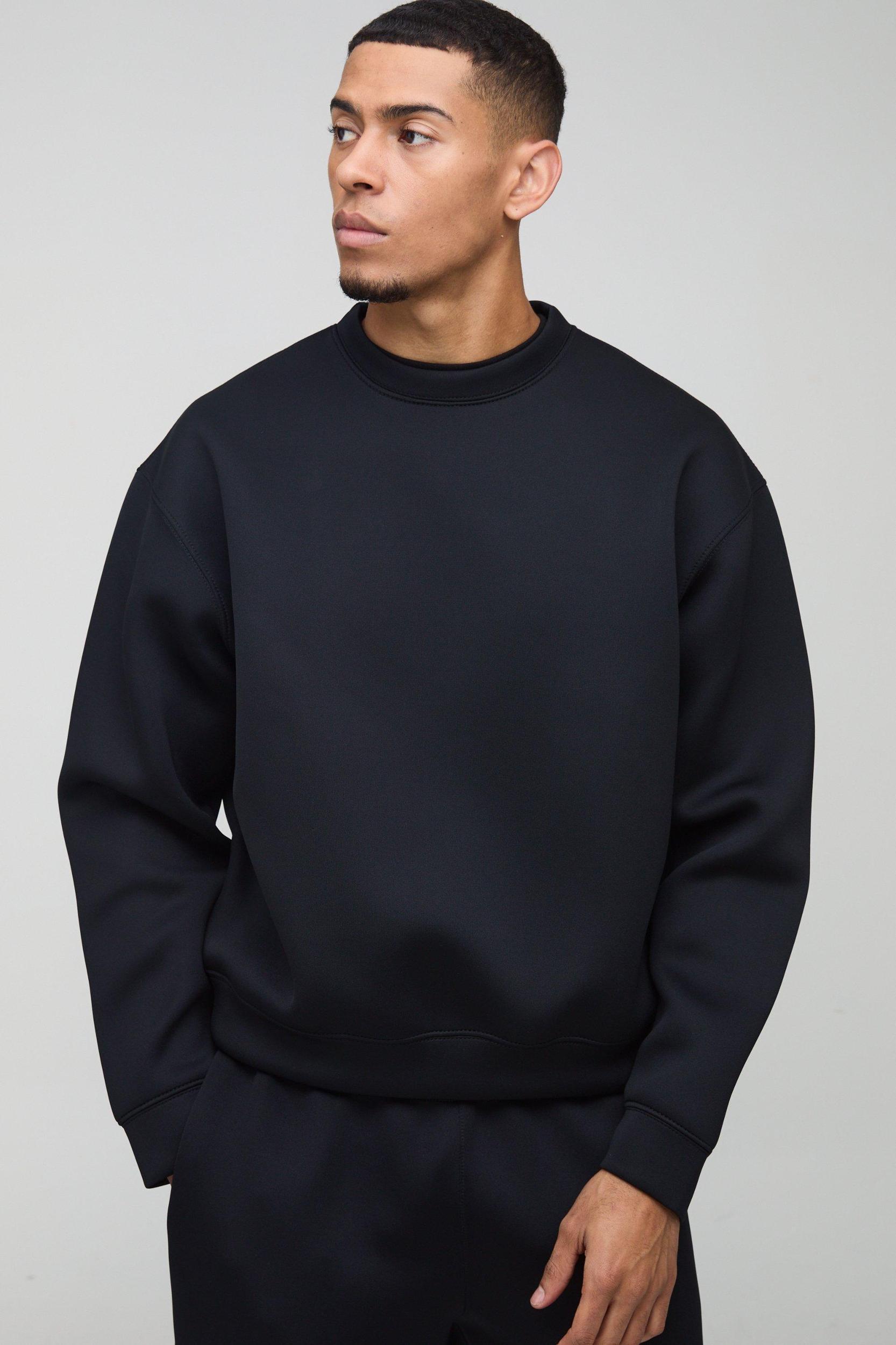 Oversized Boxy Bonded Scuba Sweatshirt | boohooMAN USA Product Image