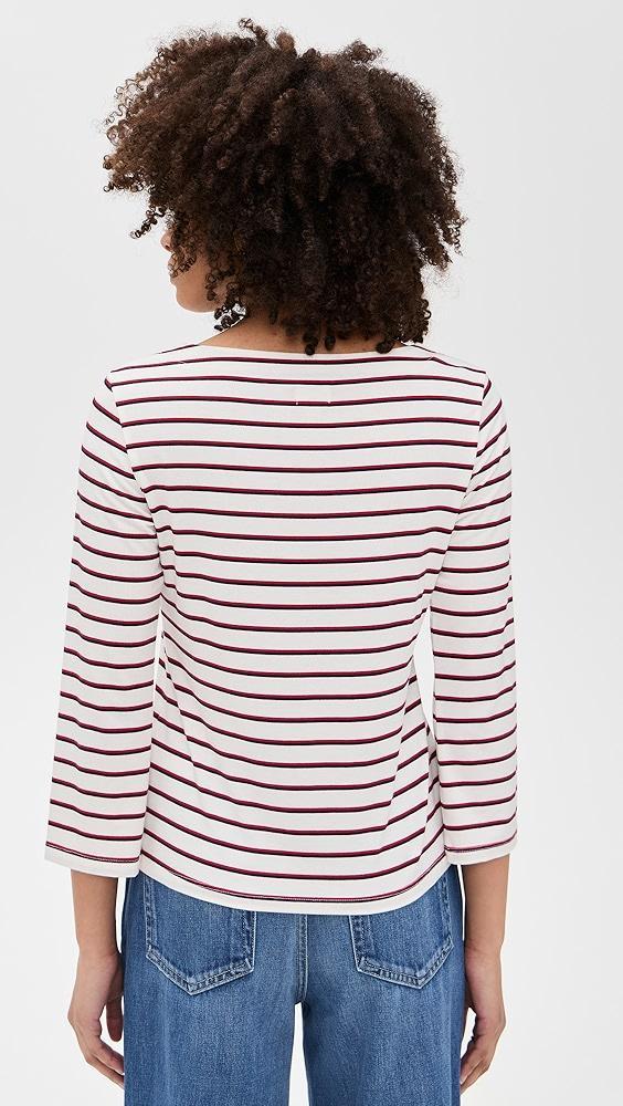 L'AGENCE Lucille Boat Neck Stripe Shirt | Shopbop Product Image