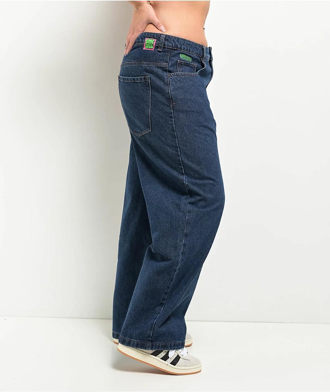 Empyre Loiter Blue Slouchy Straight Leg Jeans Product Image